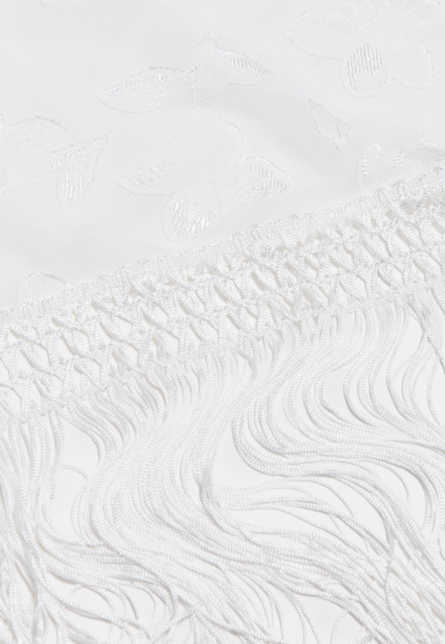 Fringed floral pareo — Ecru