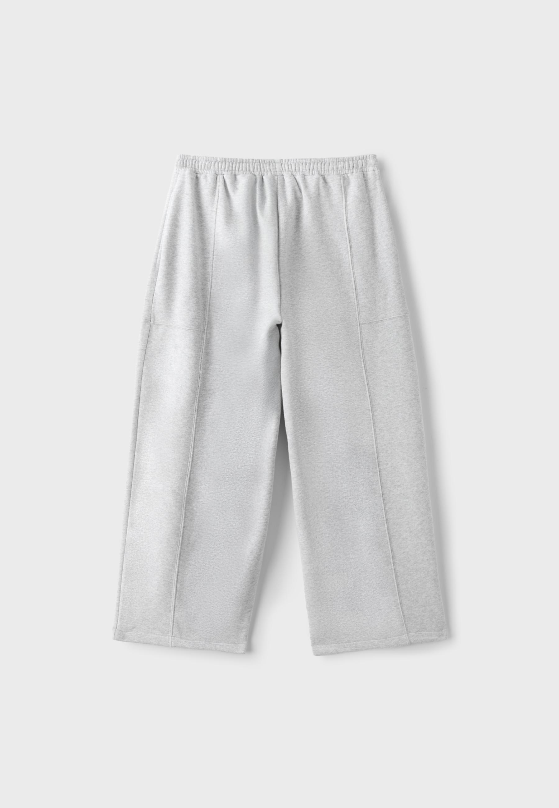 Plush barrel jogger trousers with stoppers — Grey melange
