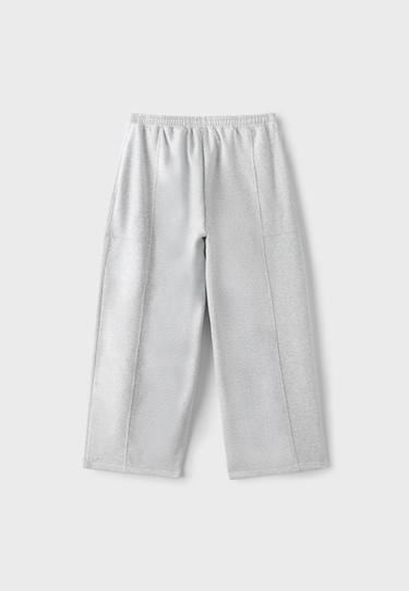 Plush barrel jogger trousers with toggles — Grey melange 8