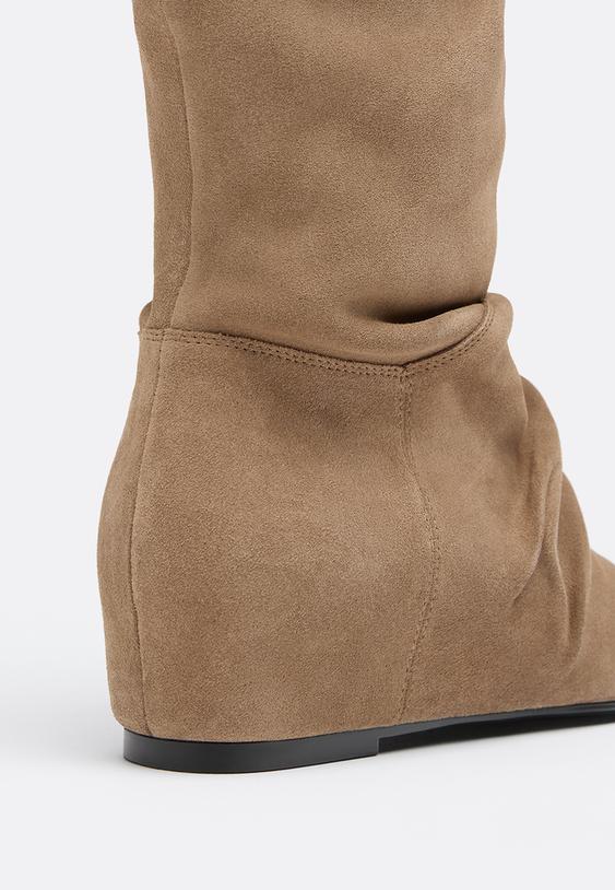bottines en cuir a talon compense interieur