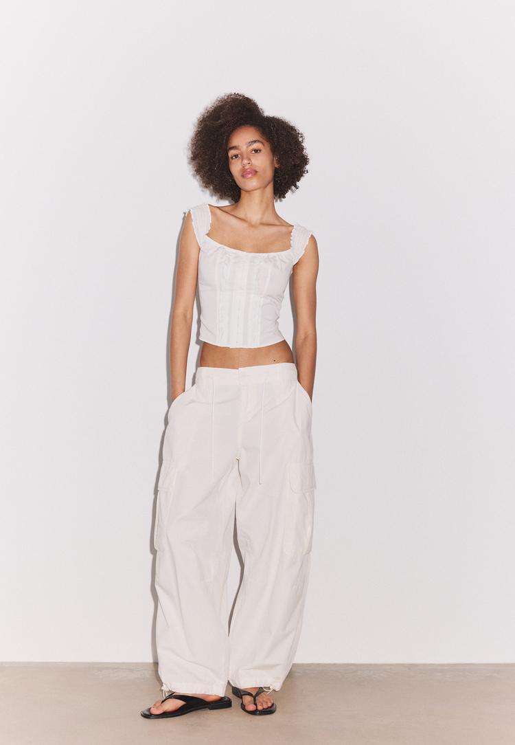 ruffled corset top