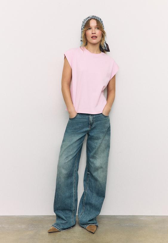 b06 t shirt basic a maniche cadenti