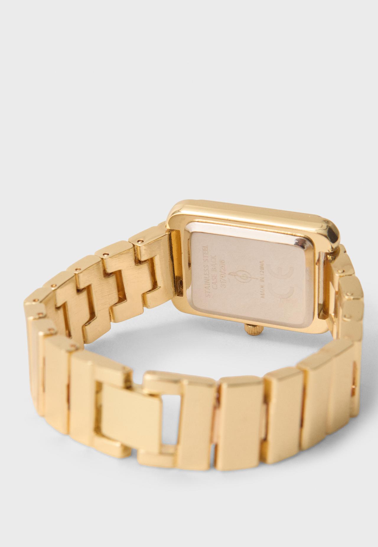 Rectangular chain strap watch — Gold