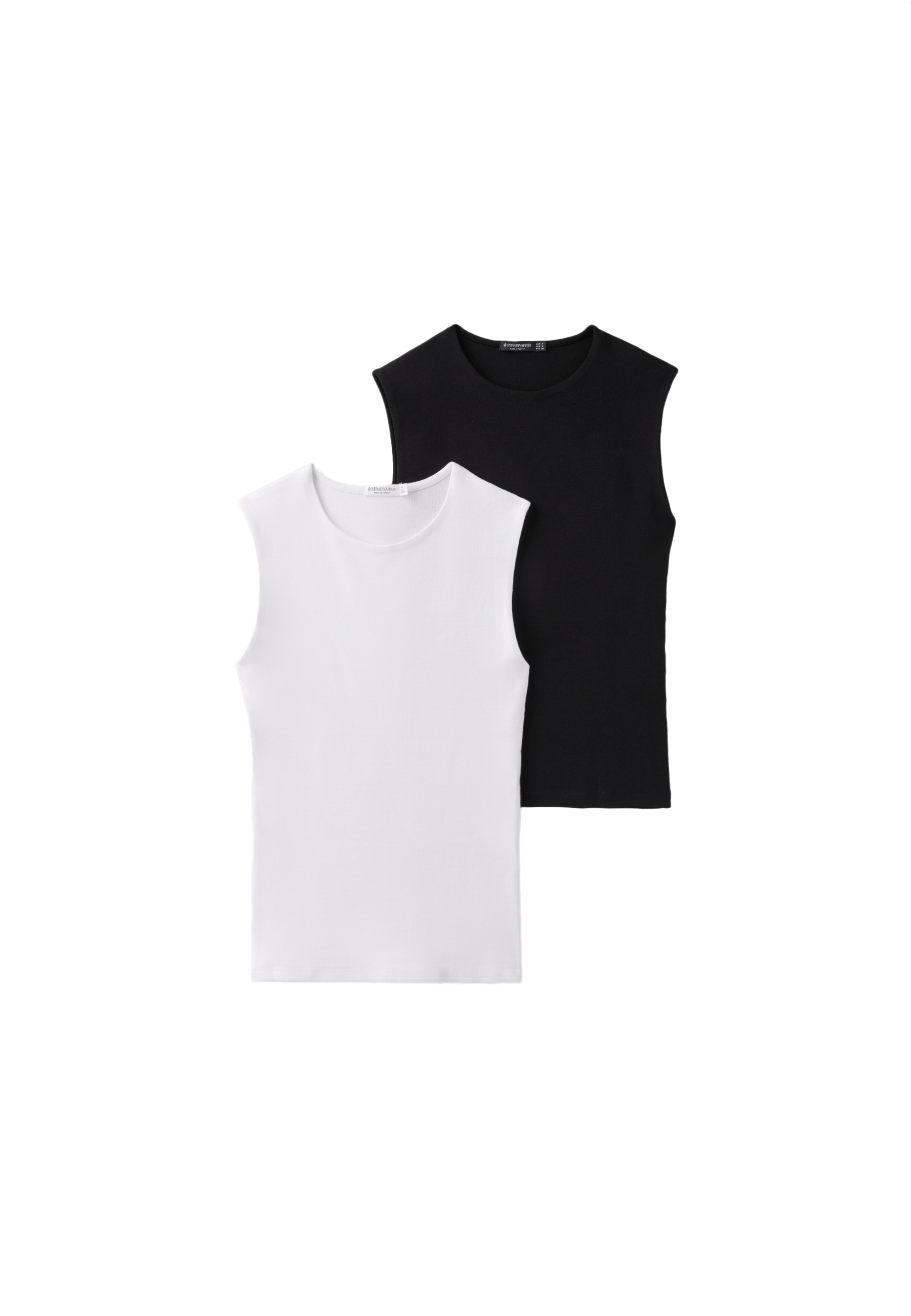 2-pack of basic sleeveless T-shirts — Black
