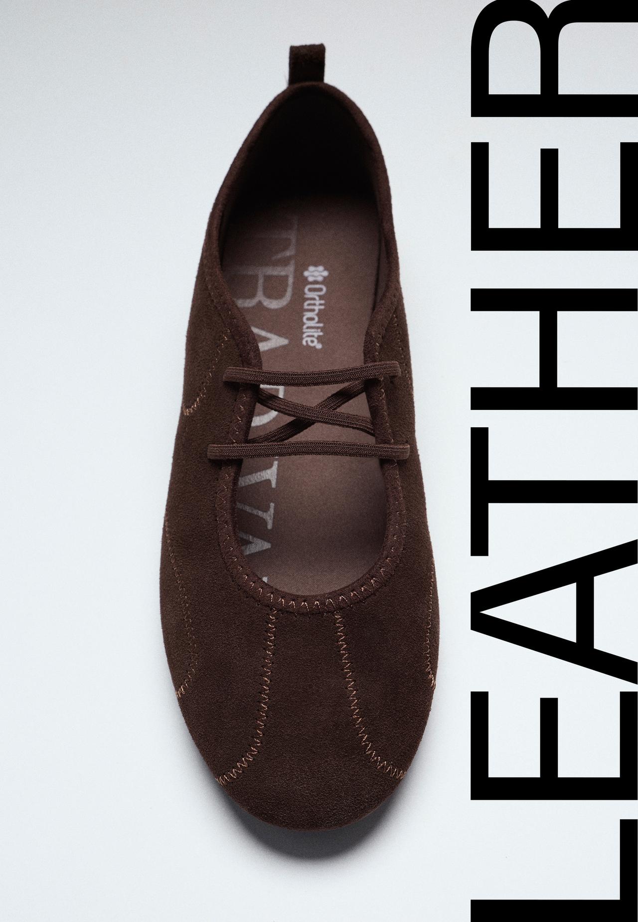 Leather elastic strap trainers — BROWN