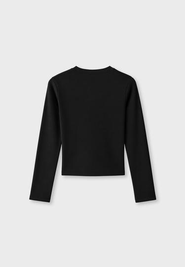 Long sleeve round neck T-shirt — Black 8