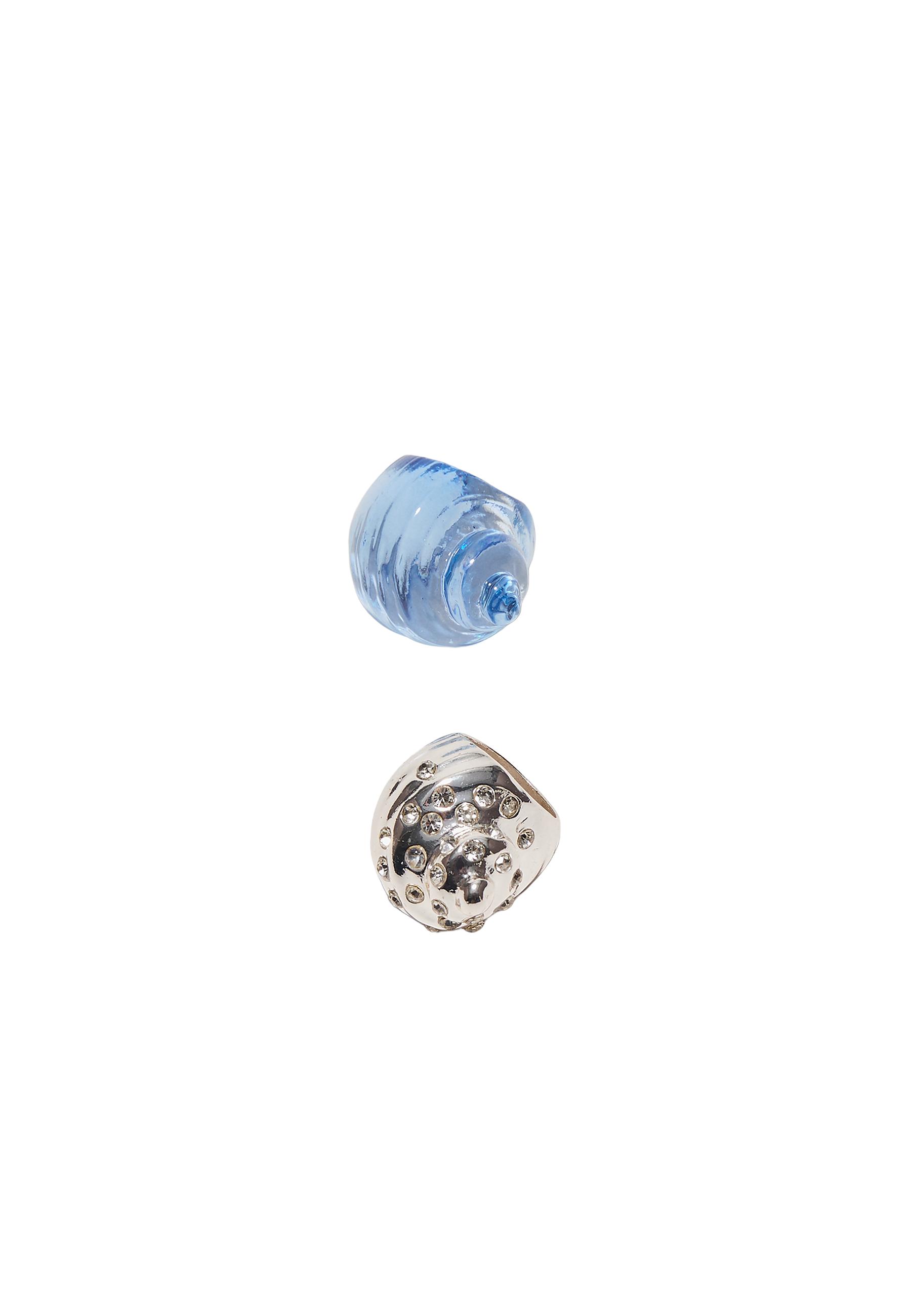 Set of 2 shimmery seashell rings — Grey