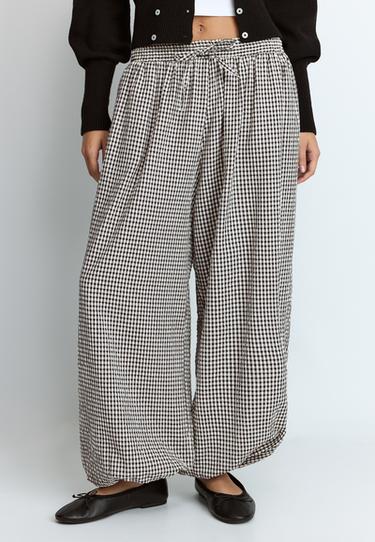 Check balloon trousers — Ecru 3