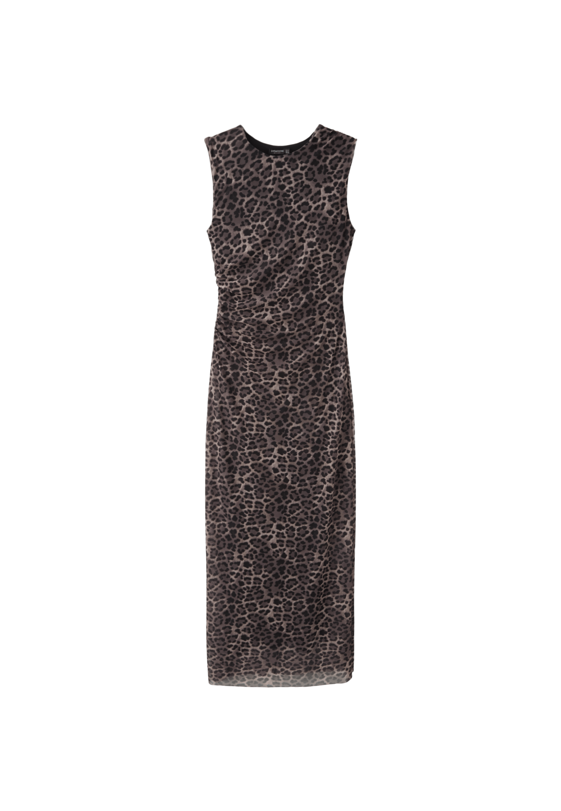 Sleeveless mesh midi dress — Brown