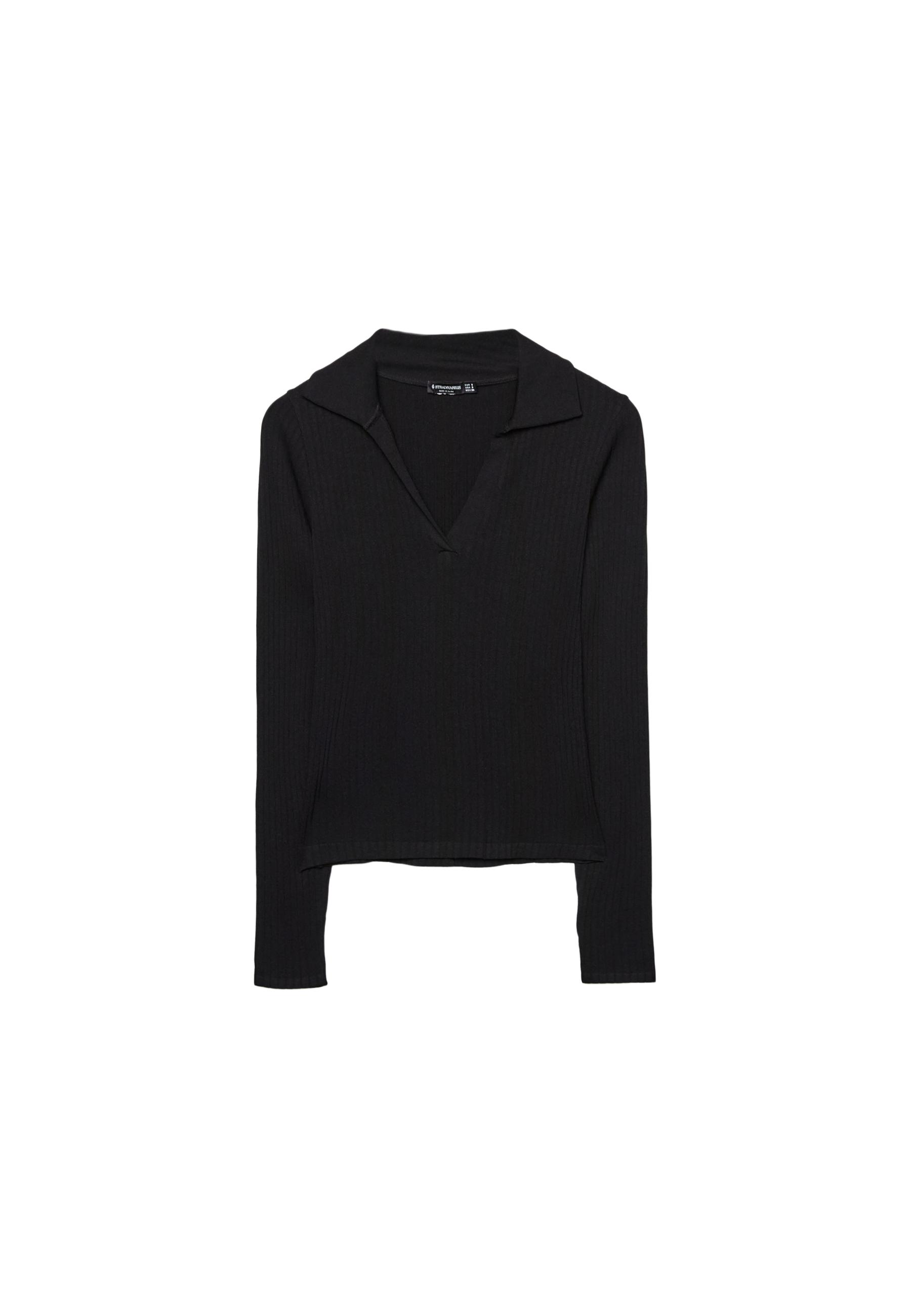 Seamless polo T-shirt — Black