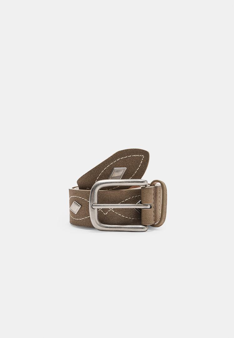 embroidered belt with diamond details