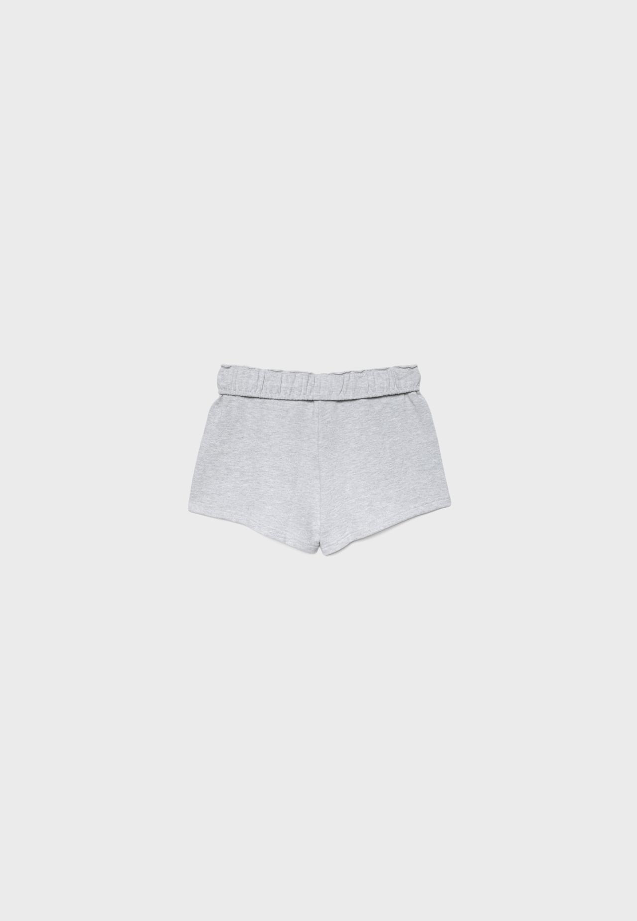 Plush shorts with turn-up waistband — Grey melange