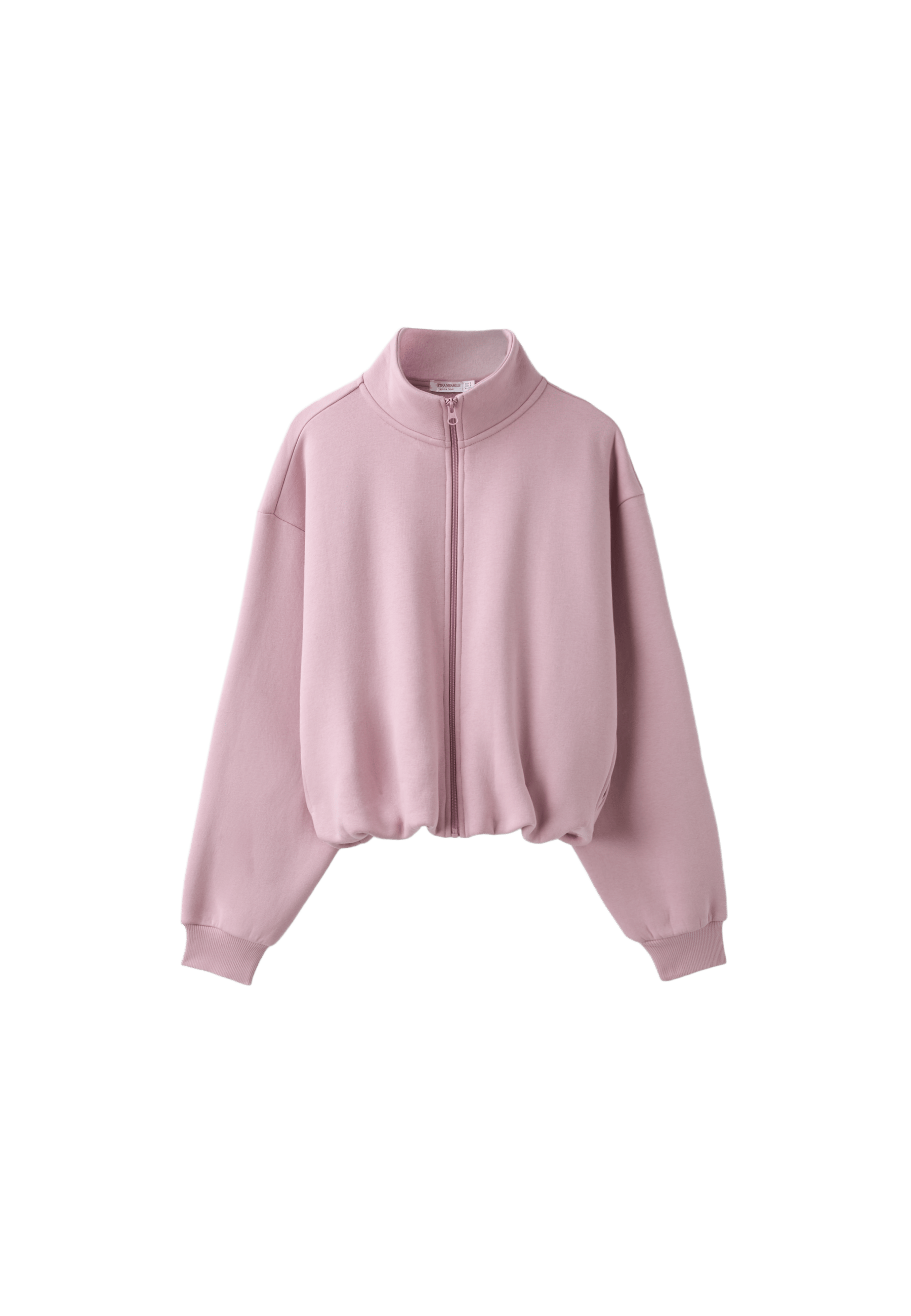 High neck cropped sweatshirt — Dusty rose