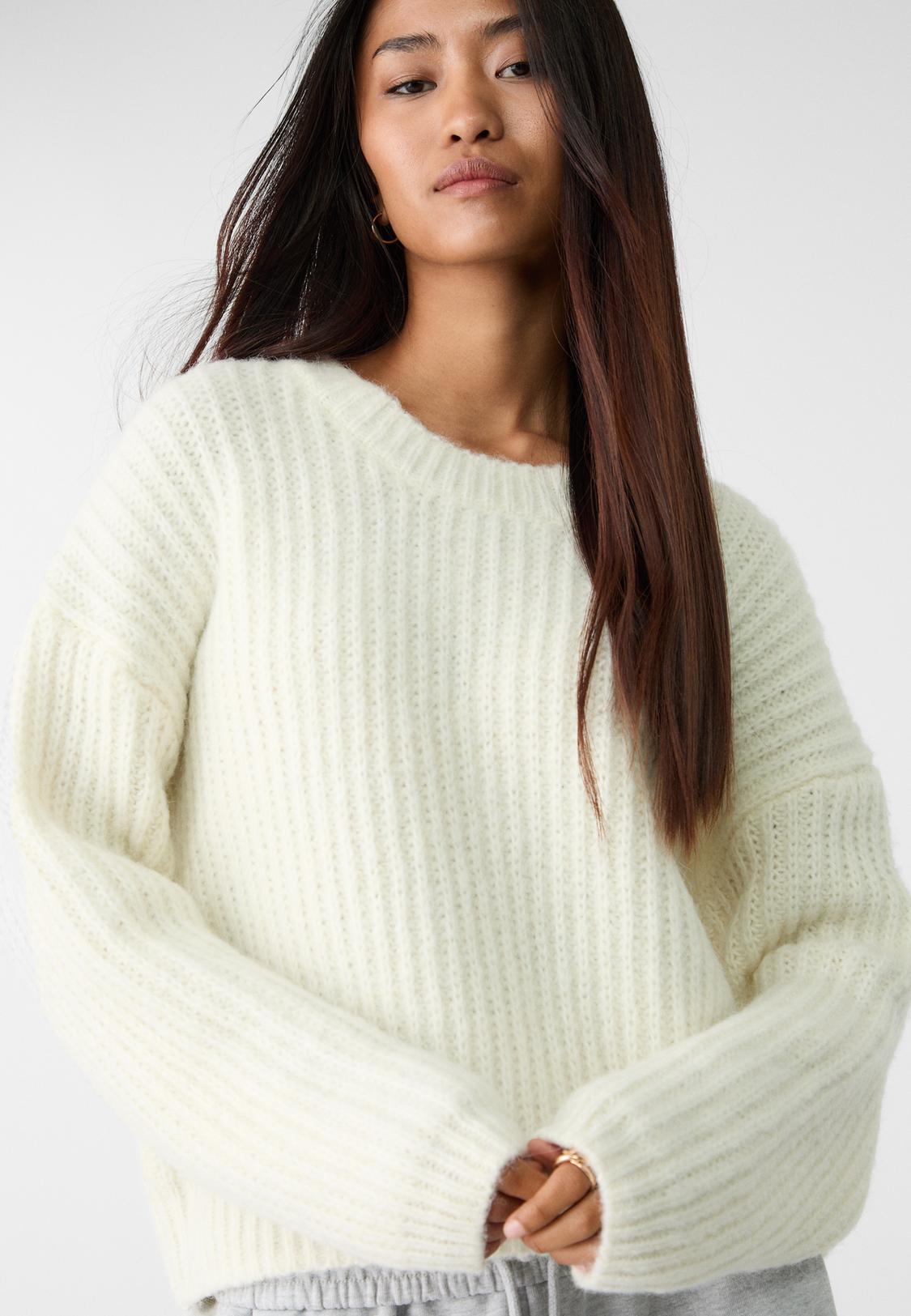 Sweater Wollpullover Damen Oversize Sassyclassy Strickpullover