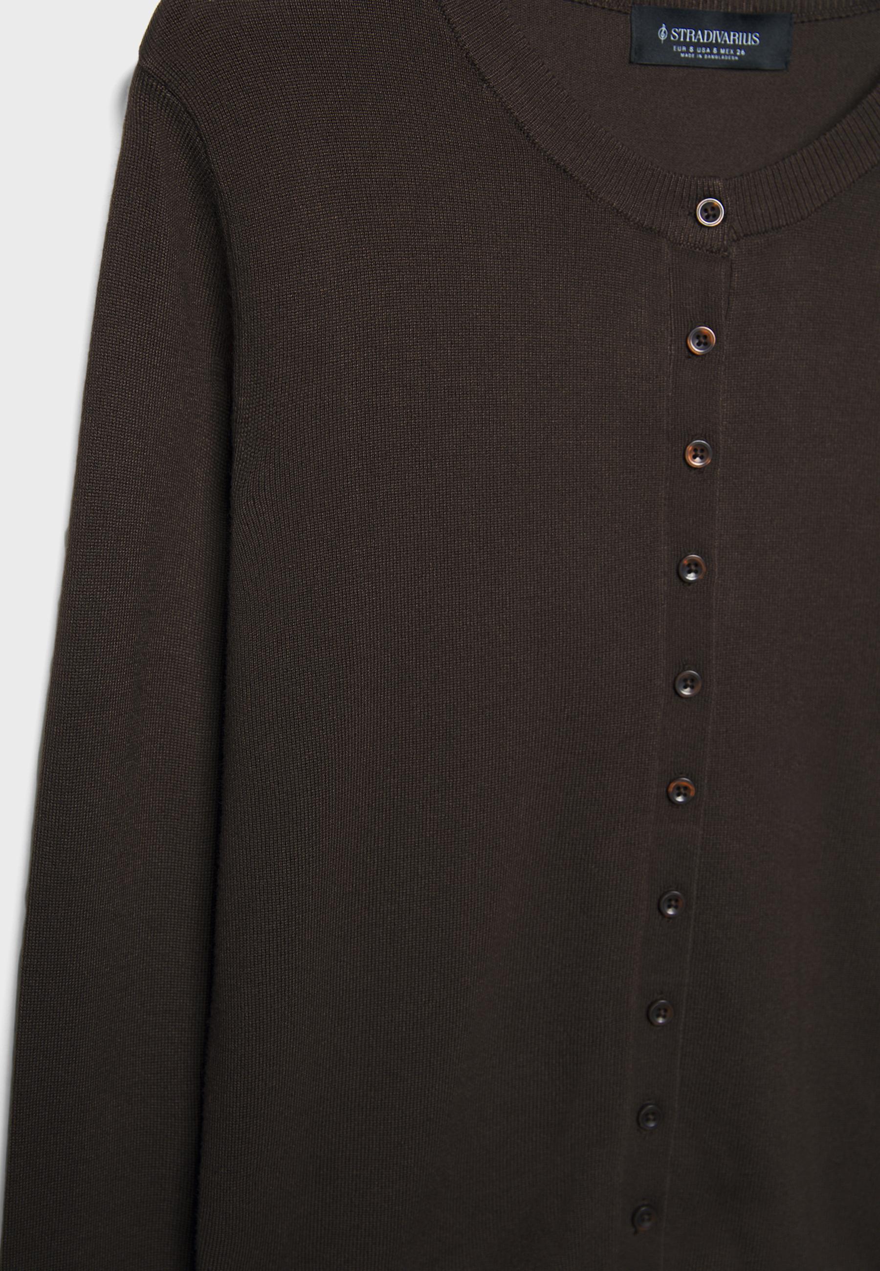 Knit cardigan — Brown