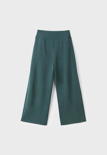 Soft-touch wide-leg pleated trousers — Khaki 8