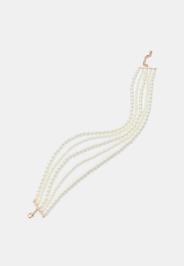 Faux pearl choker — Gold 3