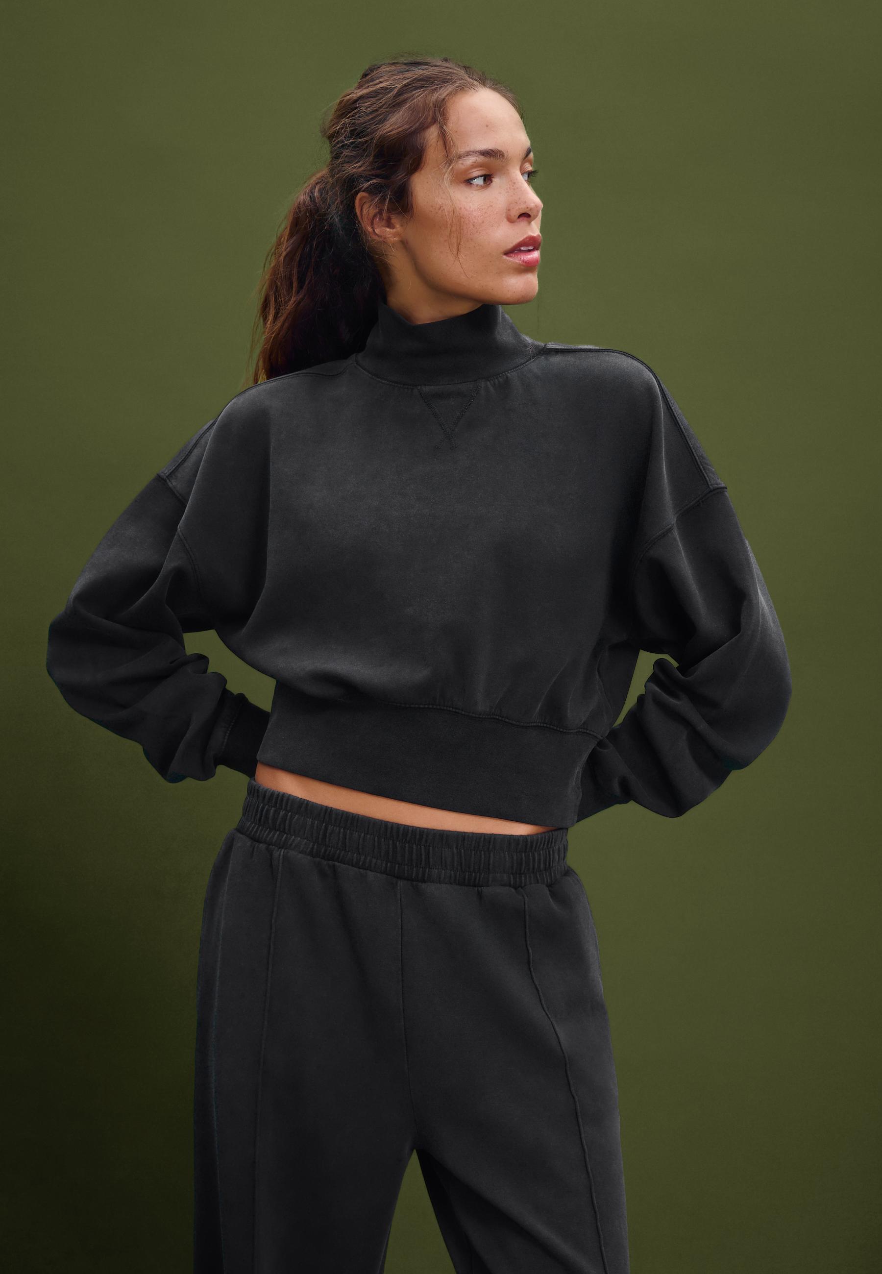 Soft-touch interlock sweatshirt — Dark grey