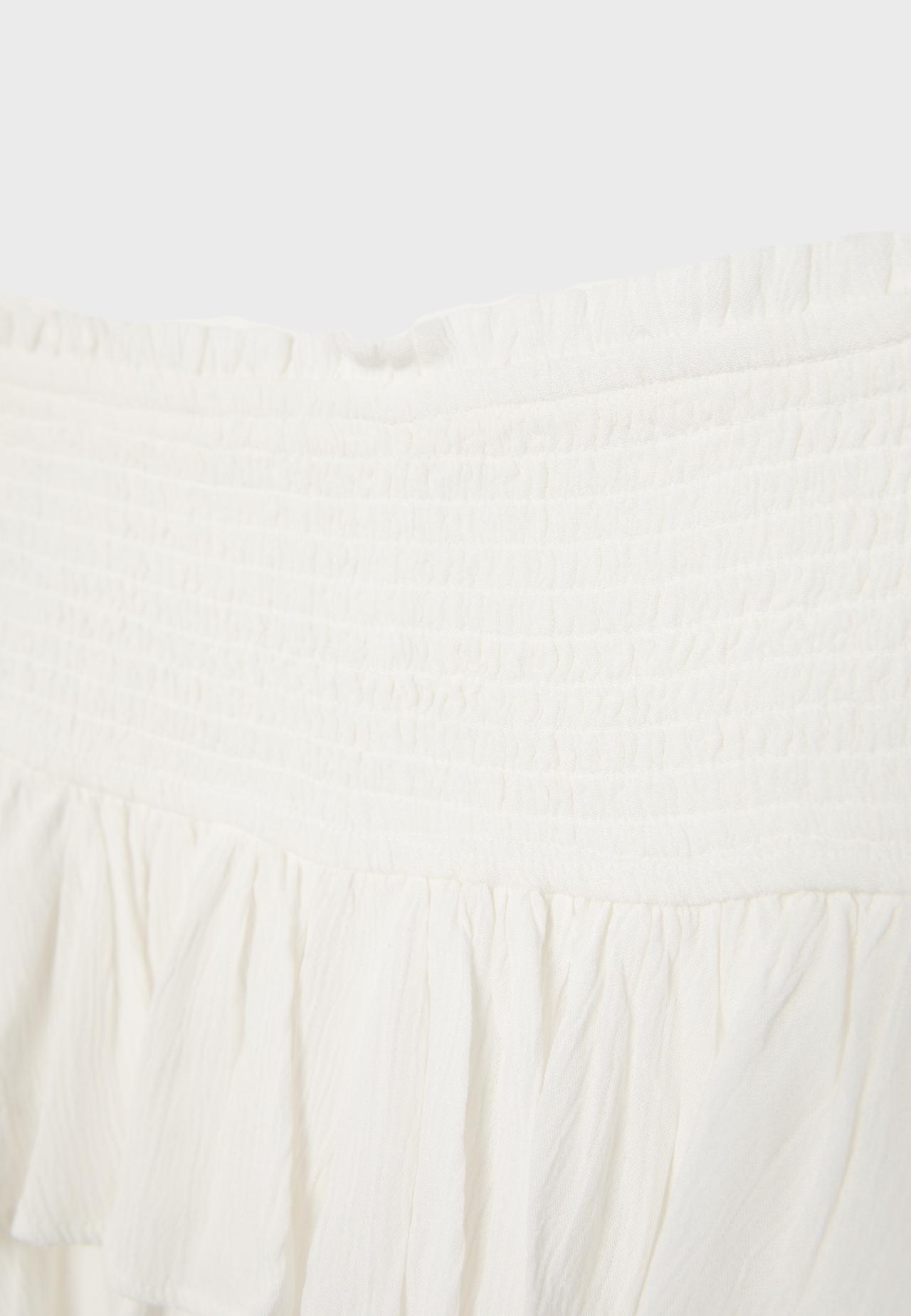 Ruffled mini skort — White