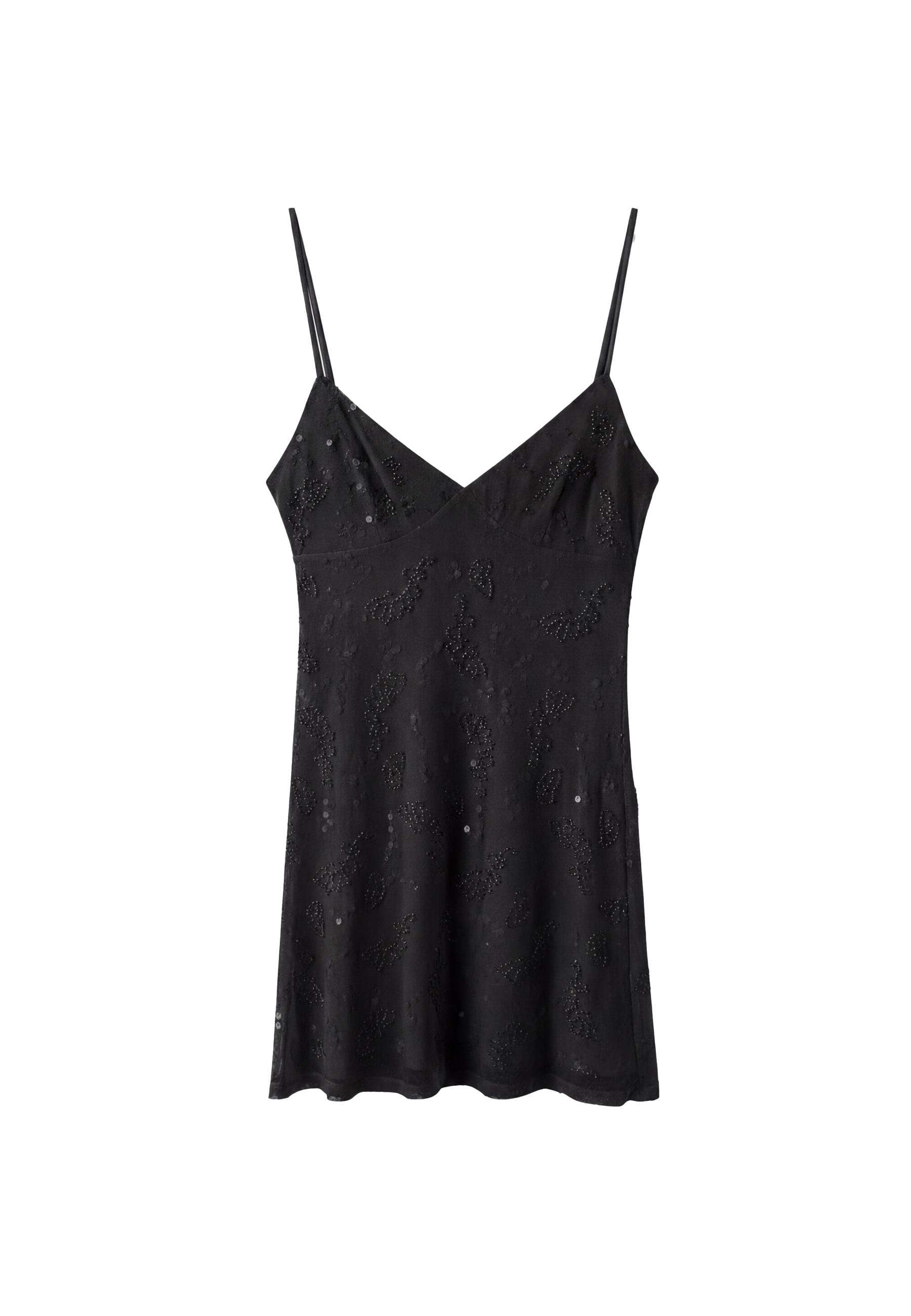 Rhinestone short dress — Black
