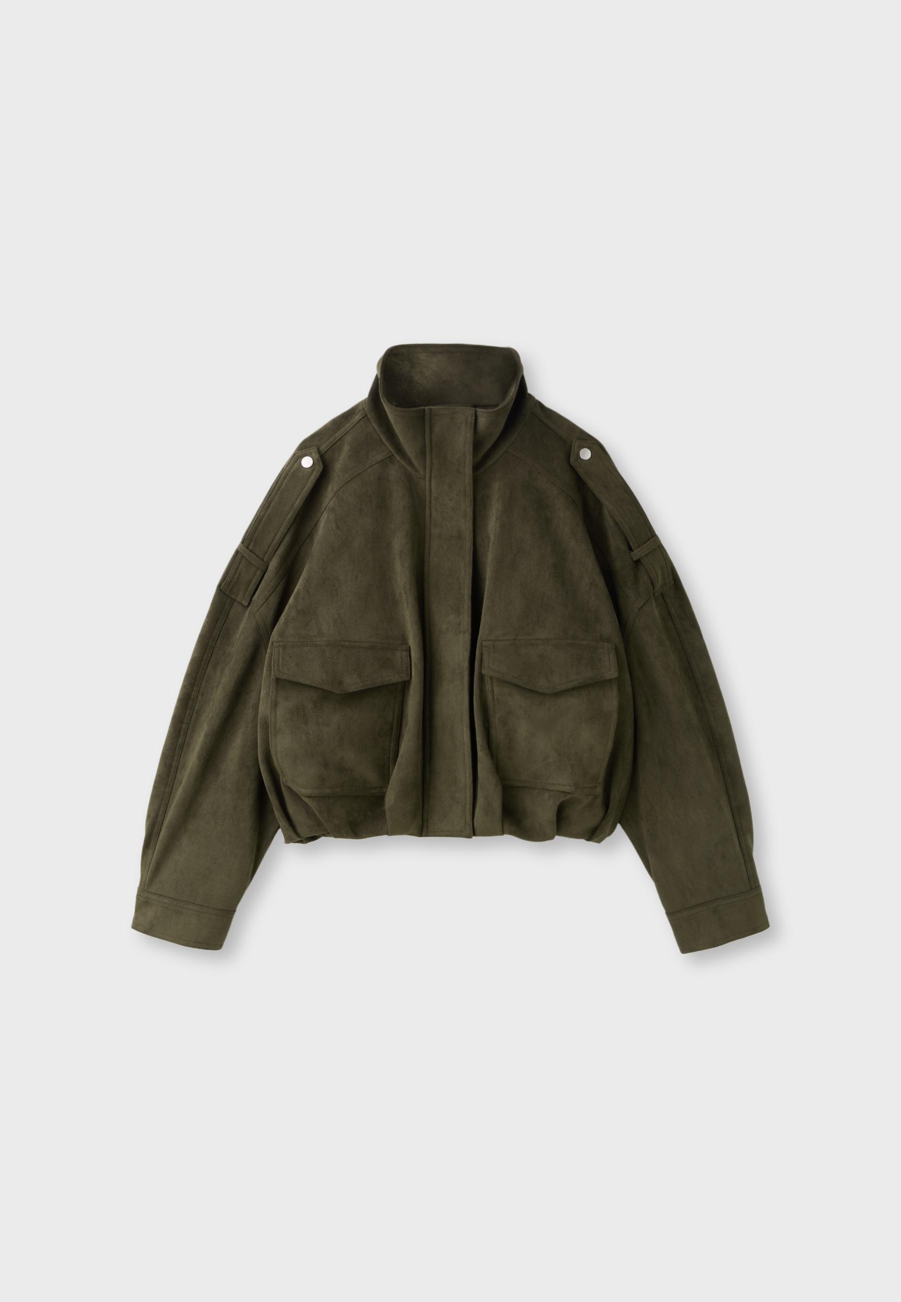 Oversize faux suede jacket — Khaki