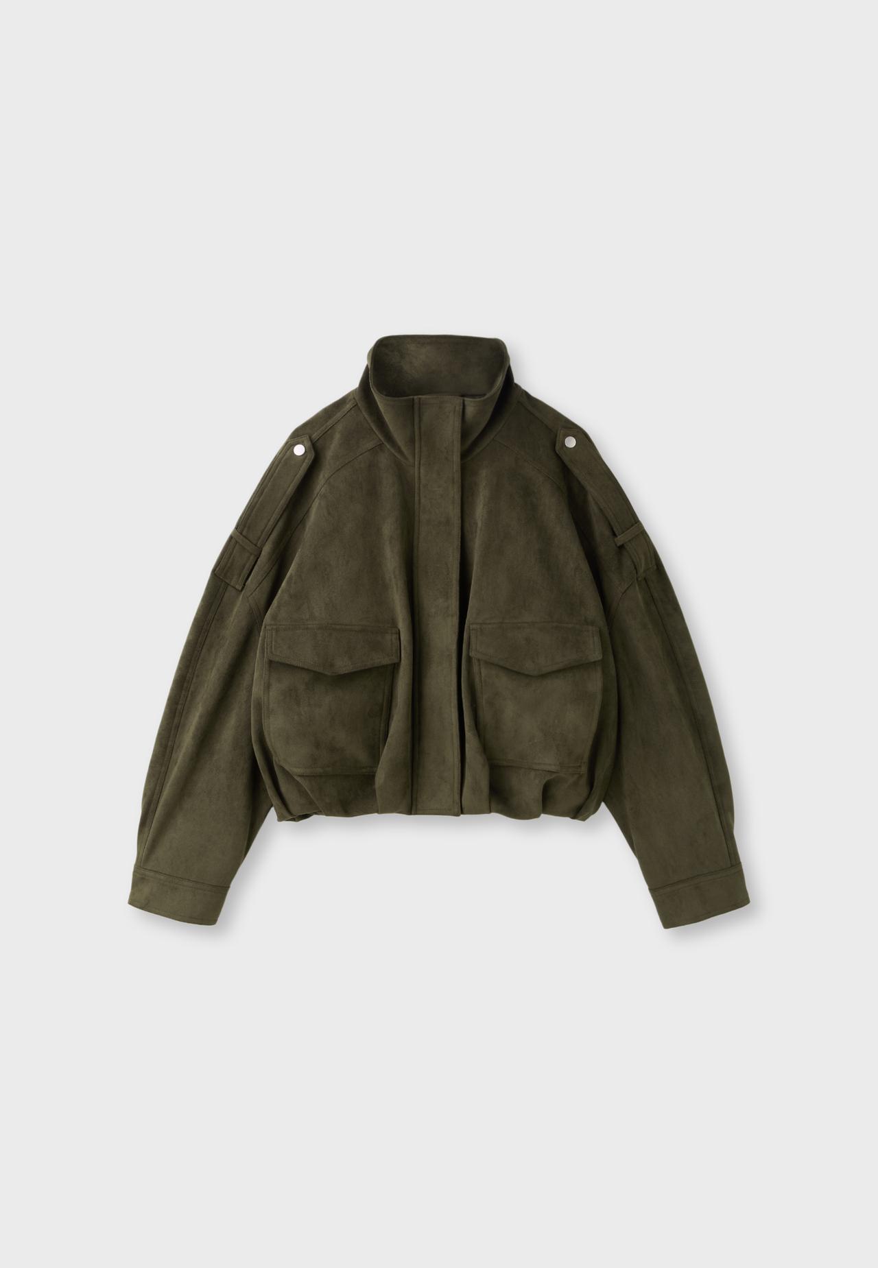 Oversize faux suede jacket — Khaki