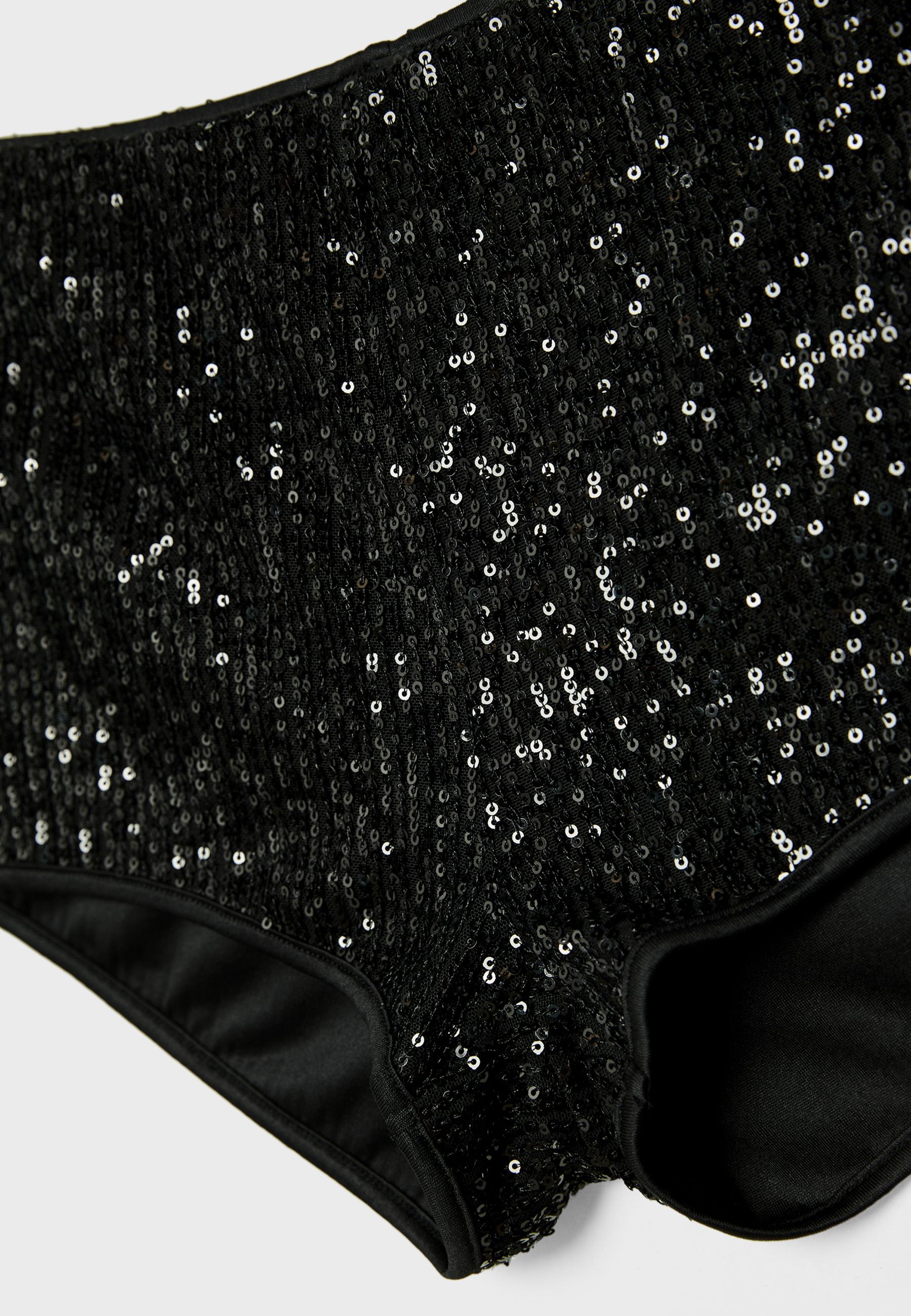 Short Léopard à Paillettes Pour Femme - Taille Basse - Coupe Skinny - Pour Soirée Ou Club