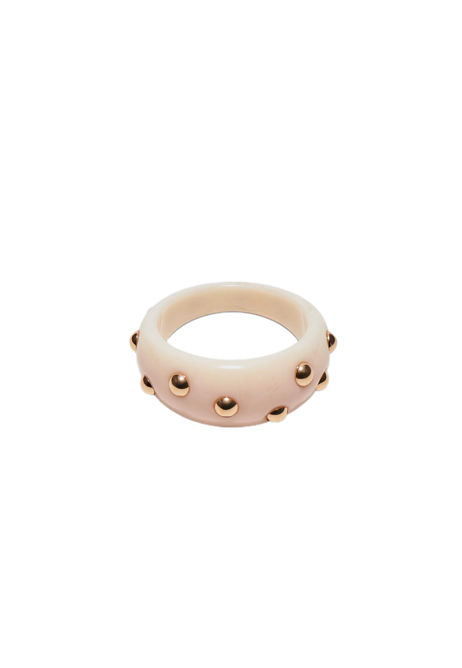 Studded bracelet — Ecru