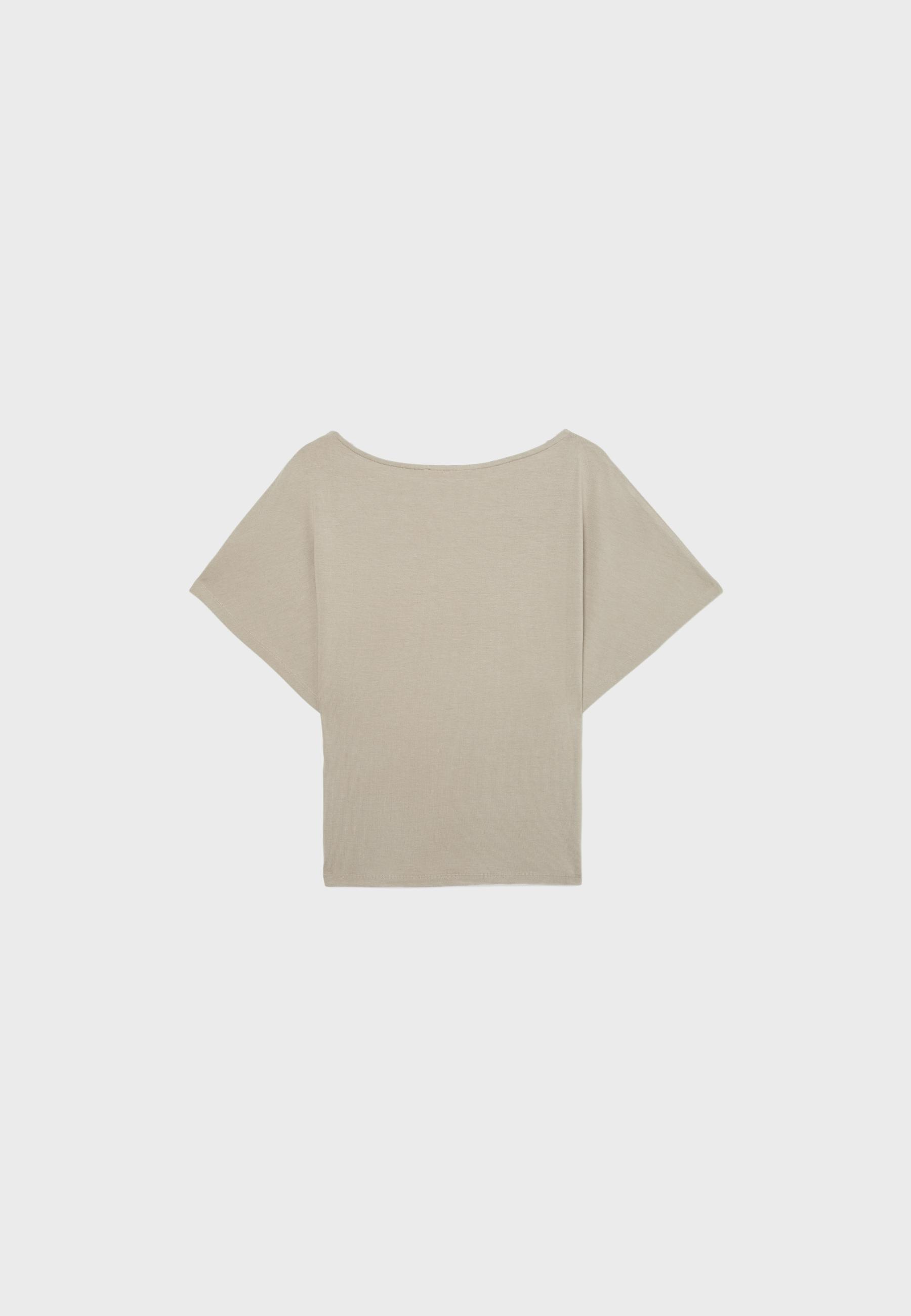 Short sleeve boat neck T-shirt — Brown