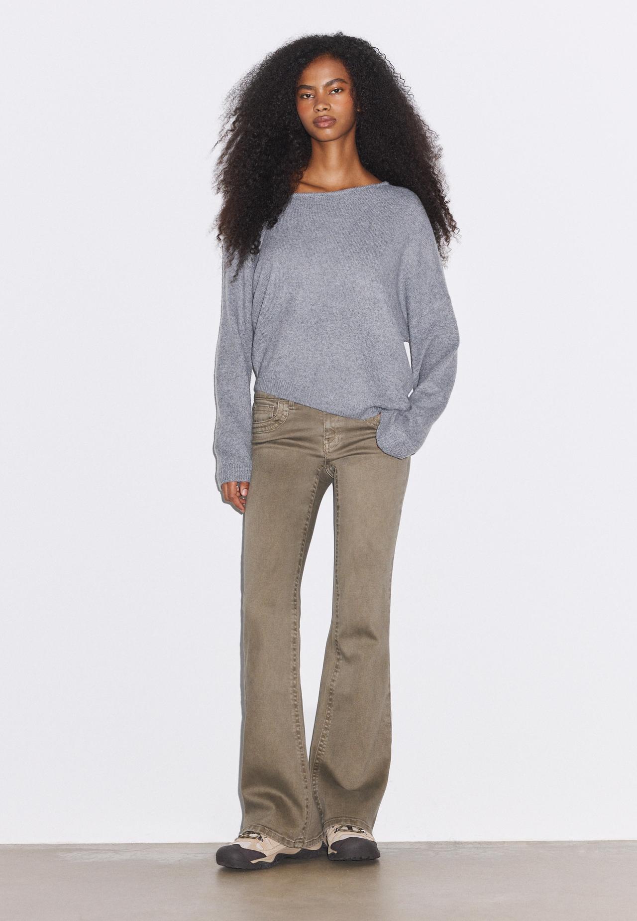 Asymmetric knit jumper — Grey