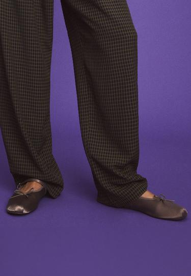 Satin buckle ballet pumps — TAUPE 6