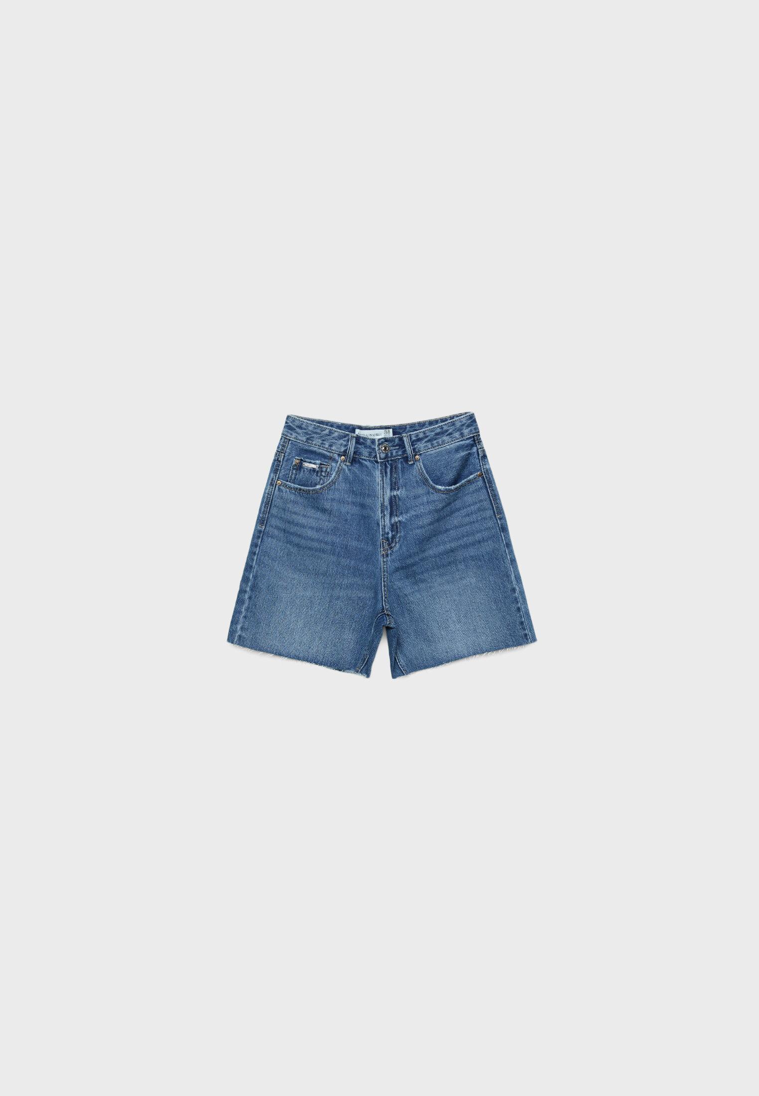 D93 Longline shorts — MEDIUM DENIM WASH