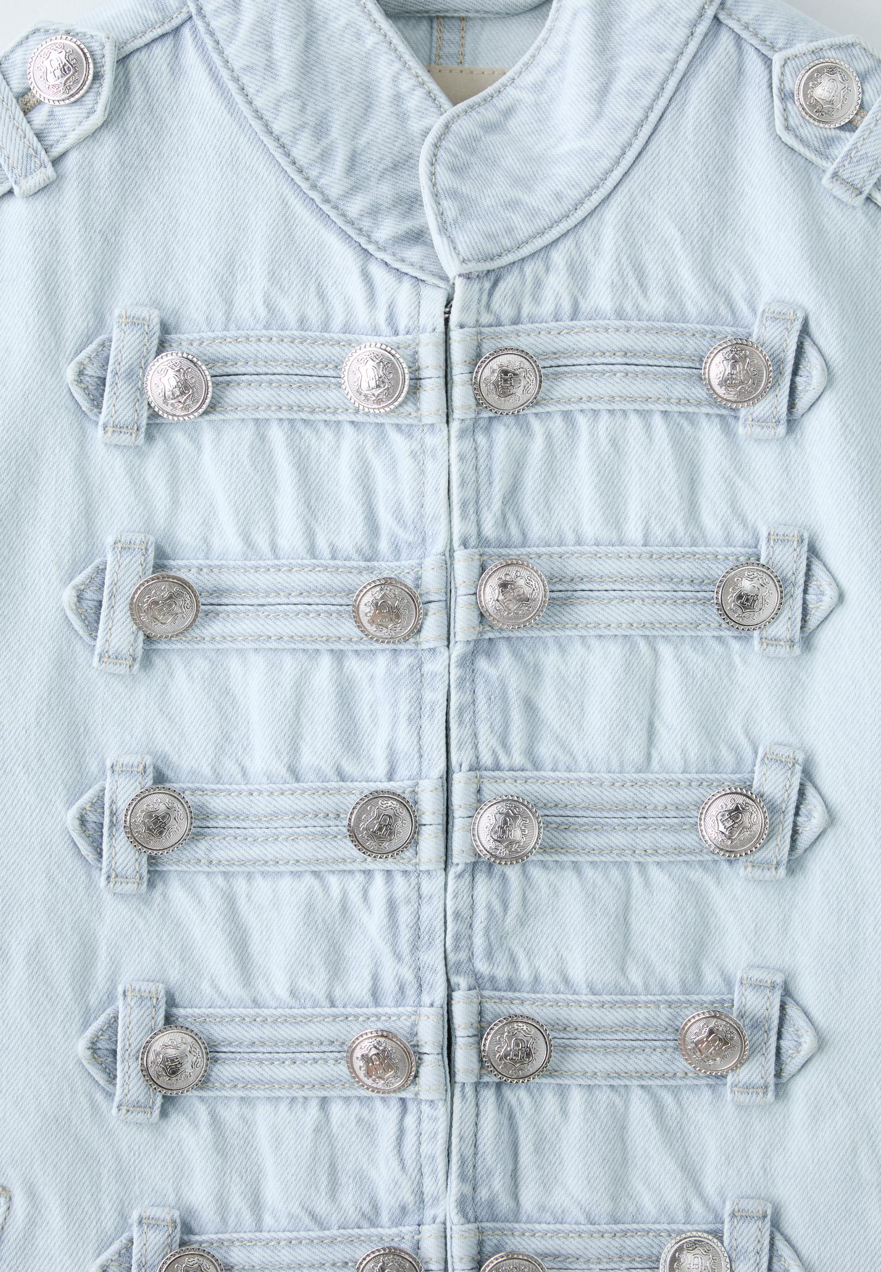 Fitted 100% cotton jacket — MEDIUM LIGHT BLUE DENIM