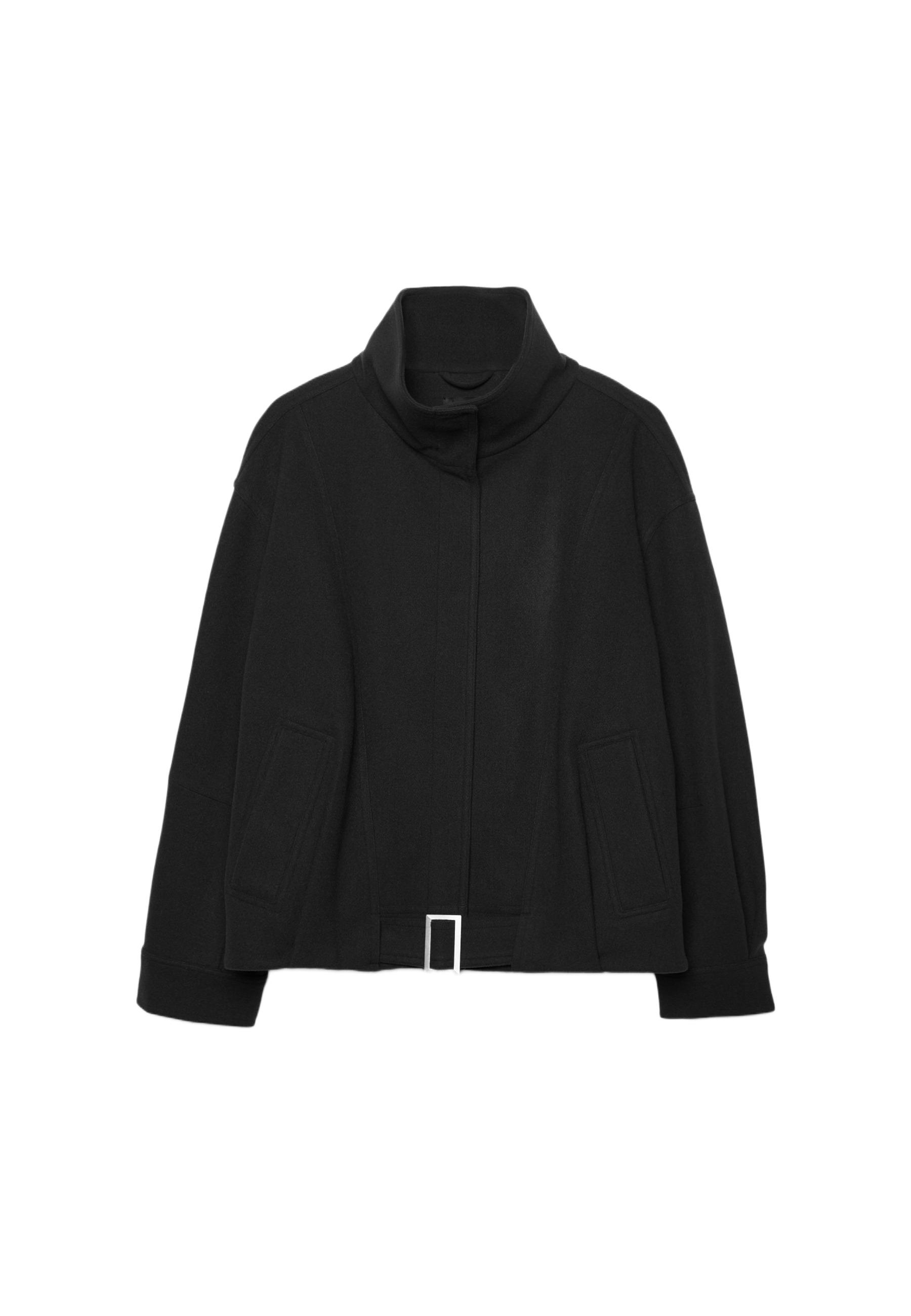 Oversize soft-touch bomber jacket — Black