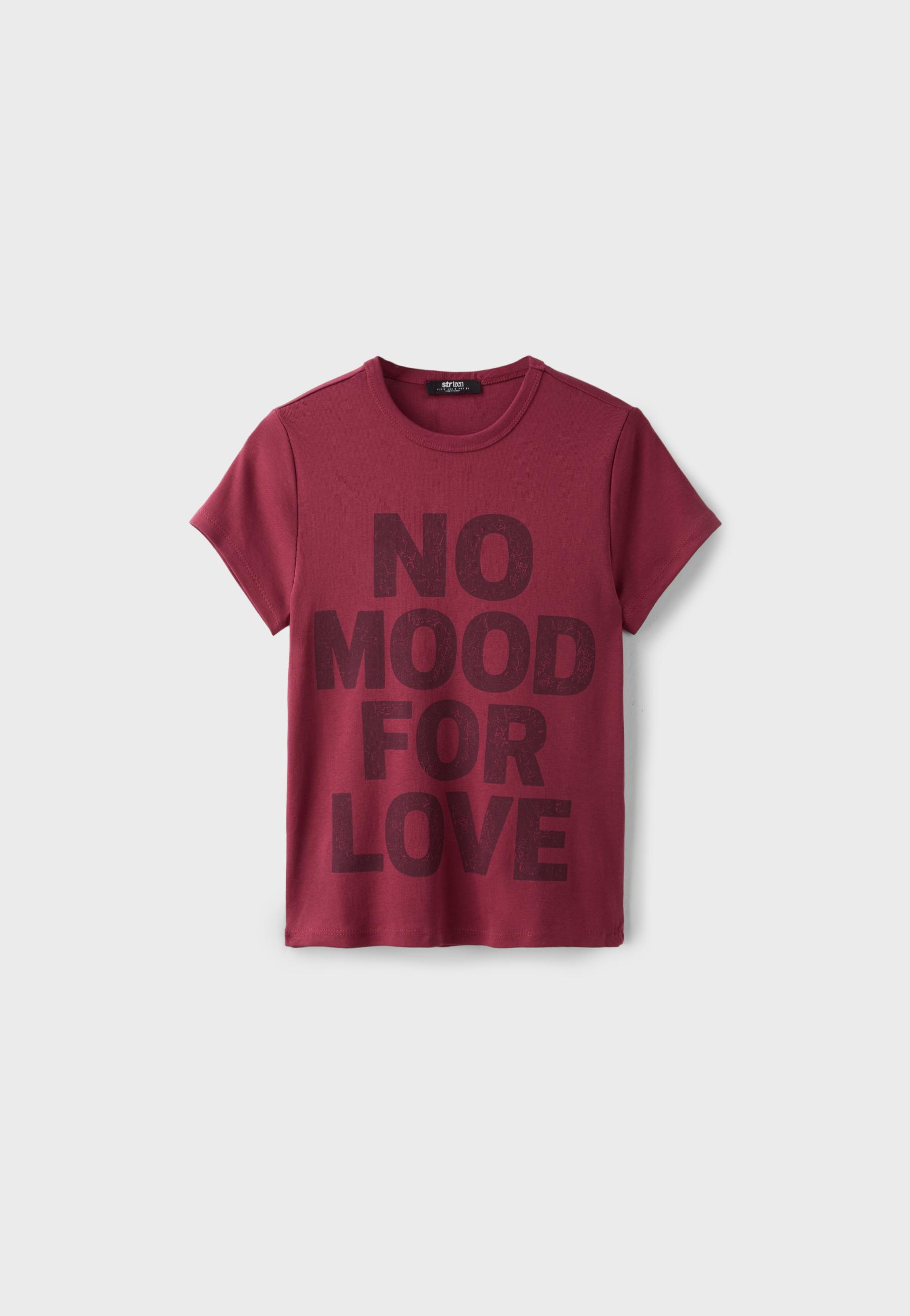 Printed short sleeve T-shirt — Dark red
