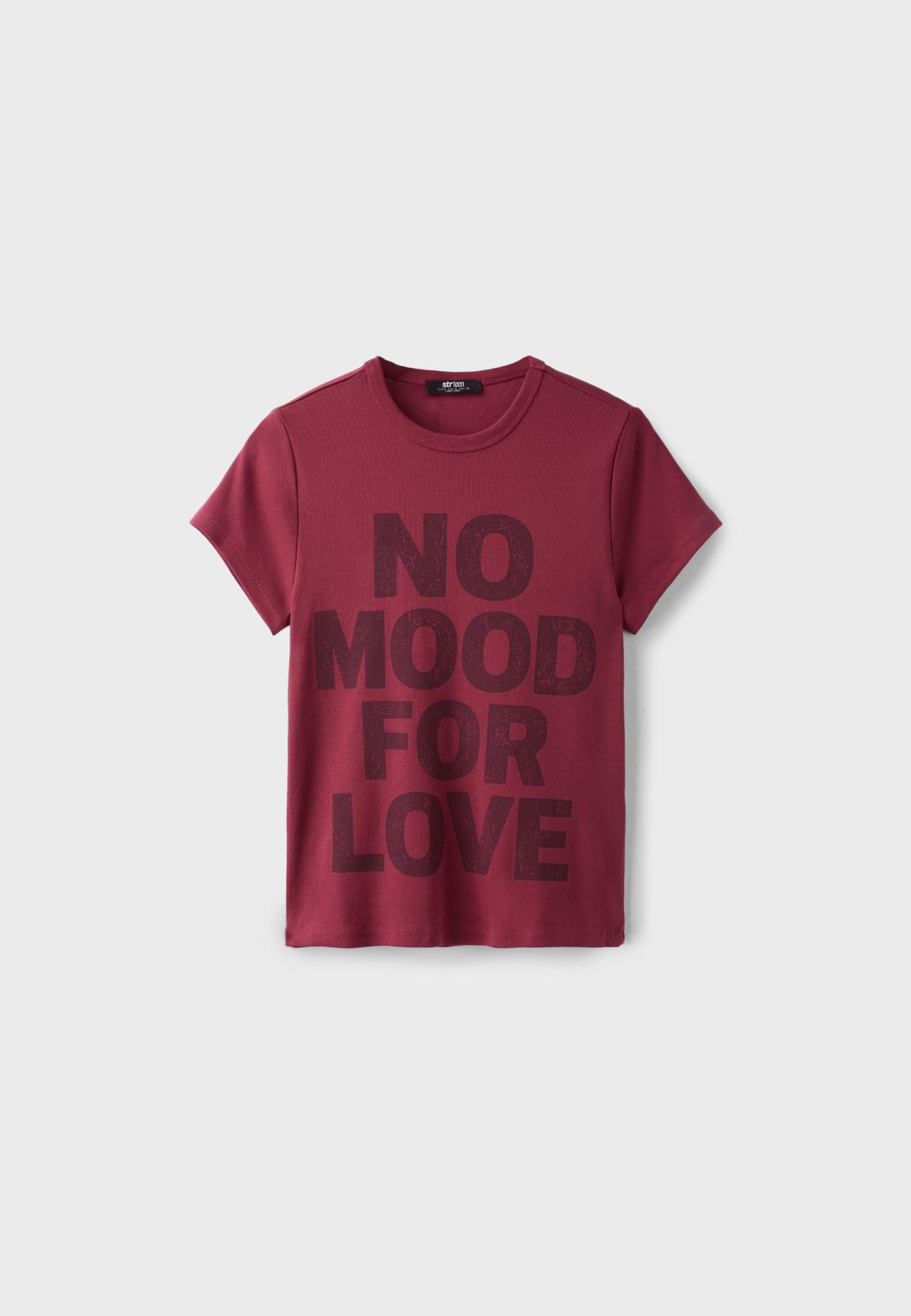 Printed short sleeve T-shirt — Dark red