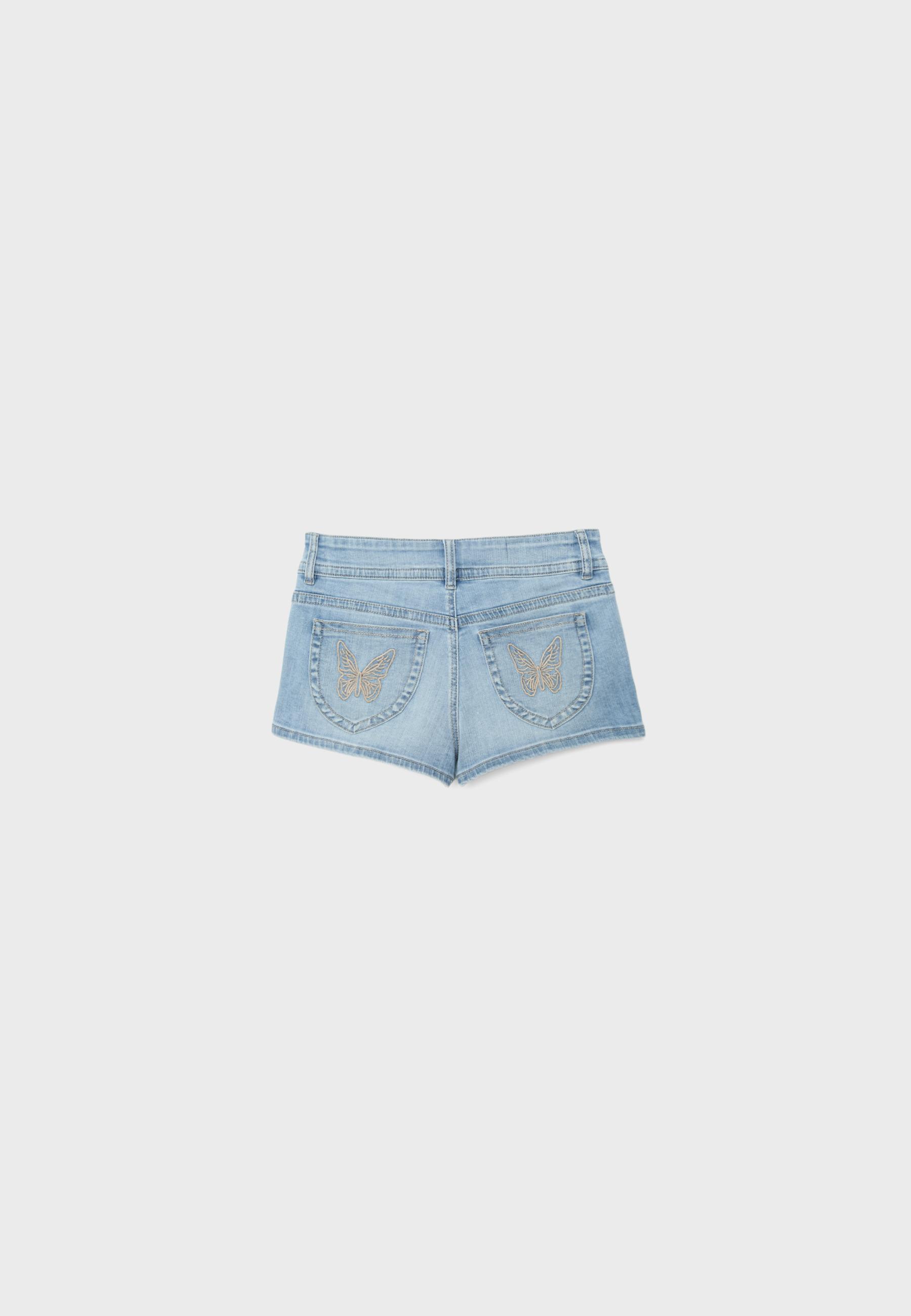 Denim mini shorts — LIGHT BLEACH