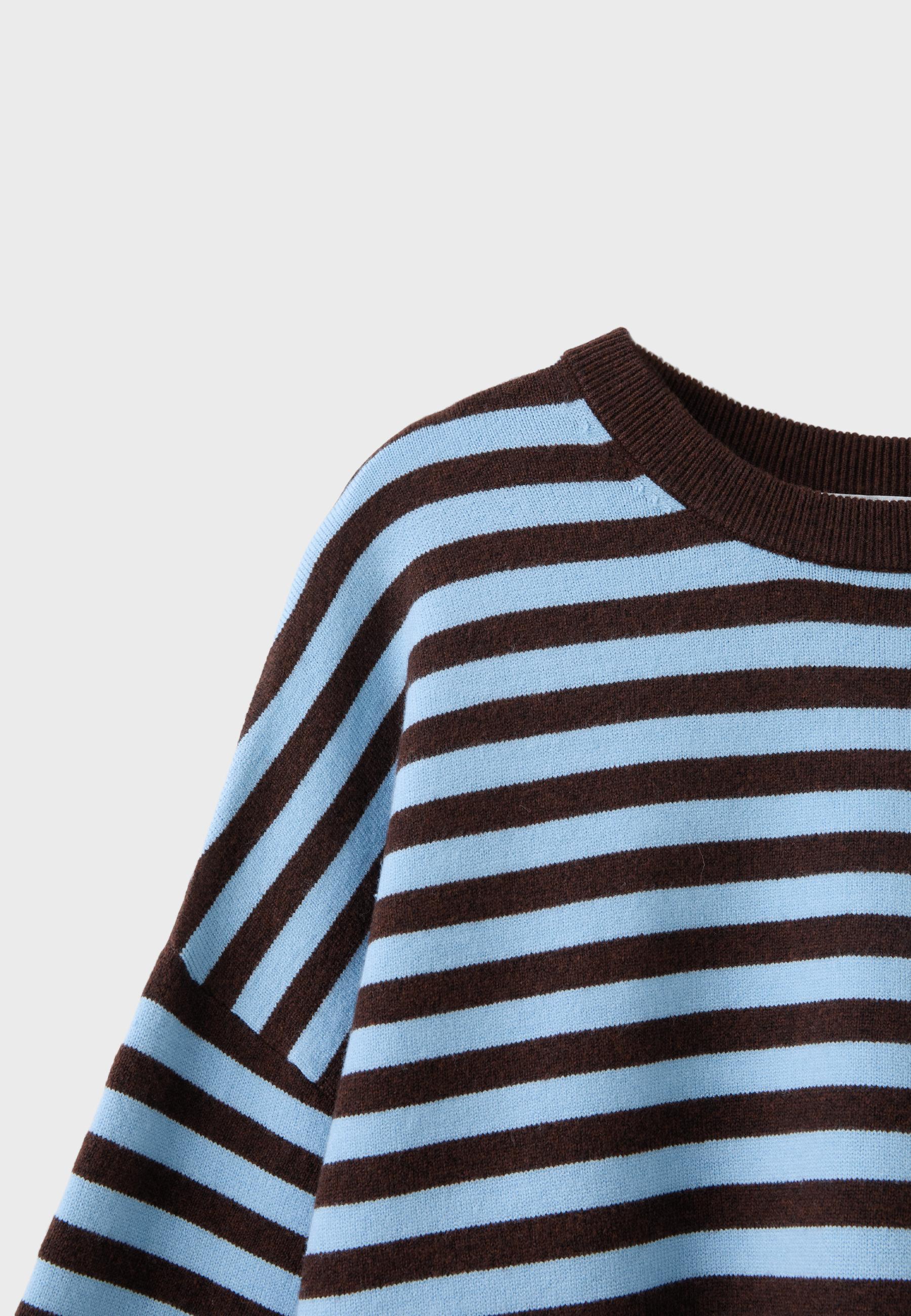 Wide sleeve cropped knit jumper — Brown
