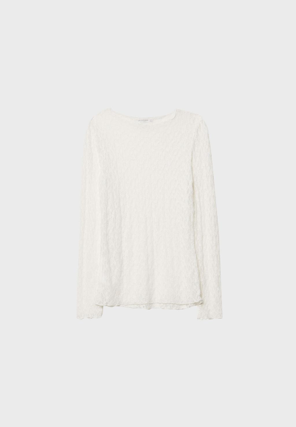 Kanten shirt met lange mouw