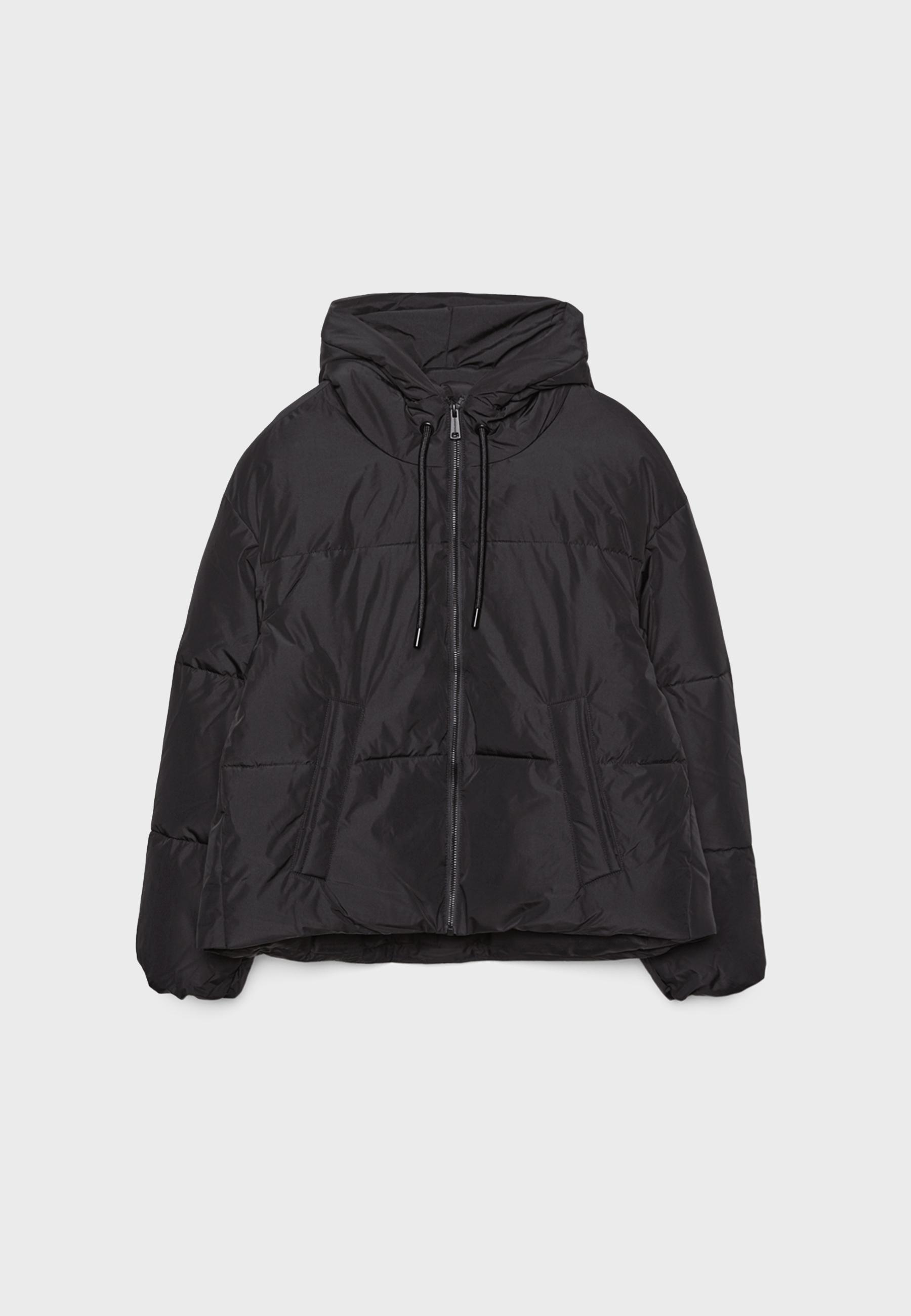 Oversize puffer jacket with hood - Women's fashion