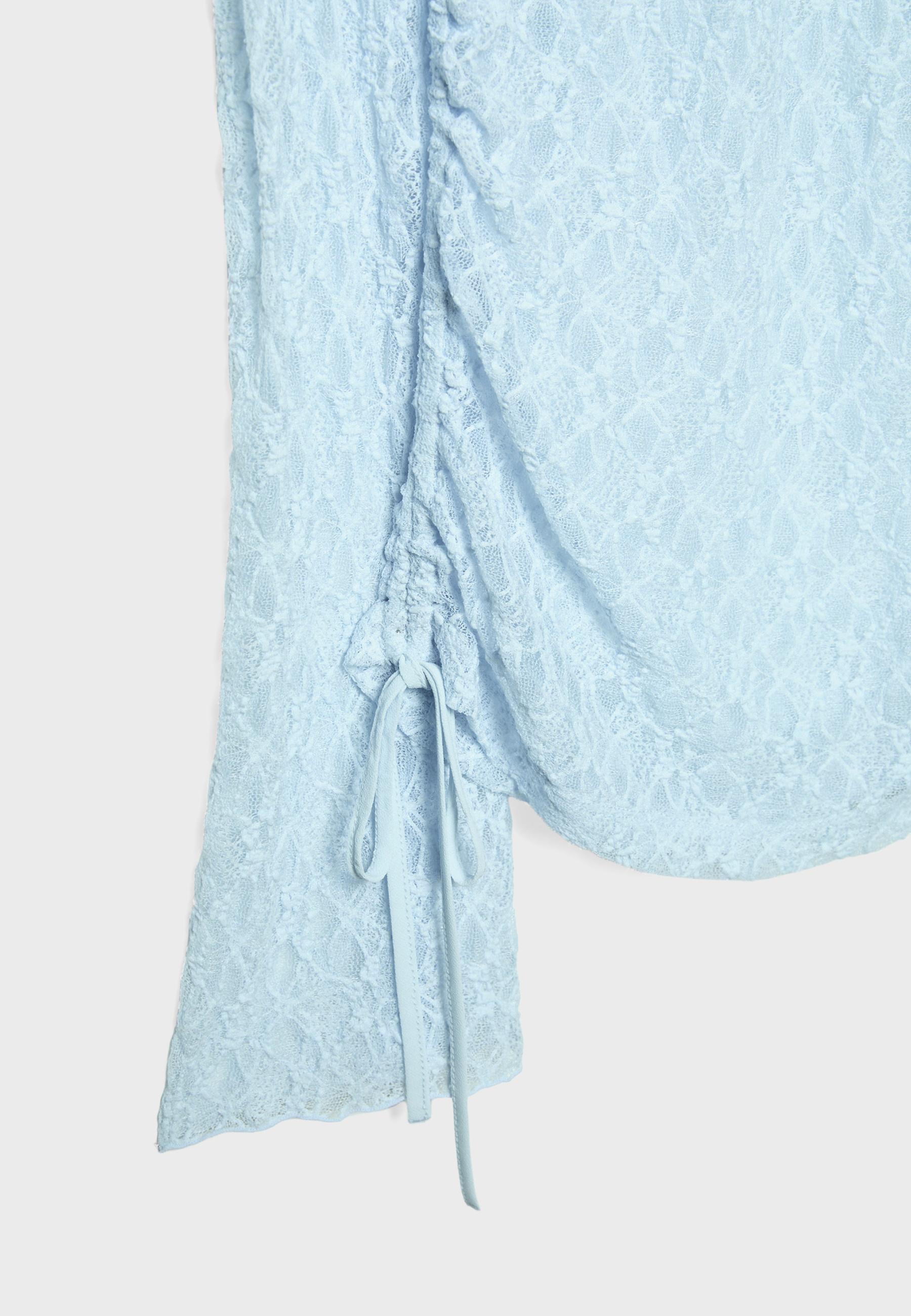 Long sleeve lace top — Sky blue