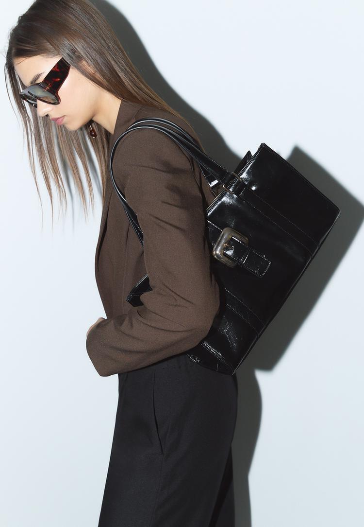 faux leather tote bag