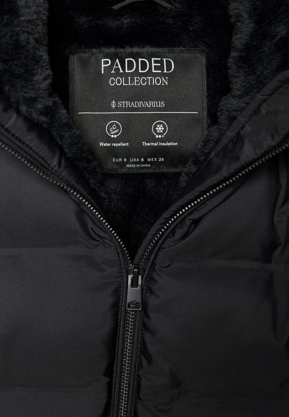 Stradivarius Puffer Jacket Stradivarius Padded Jacket With Hood In Black  ASOS