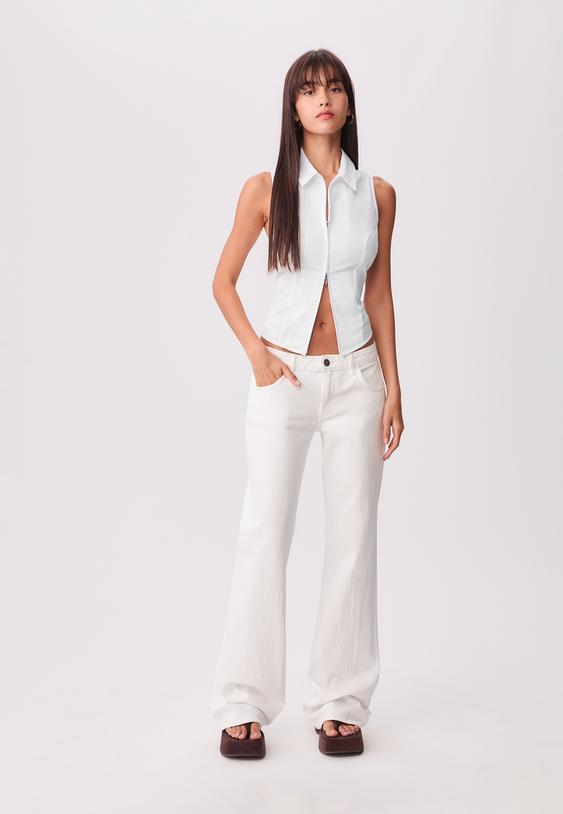 camisa fitted sin mangas cremallera