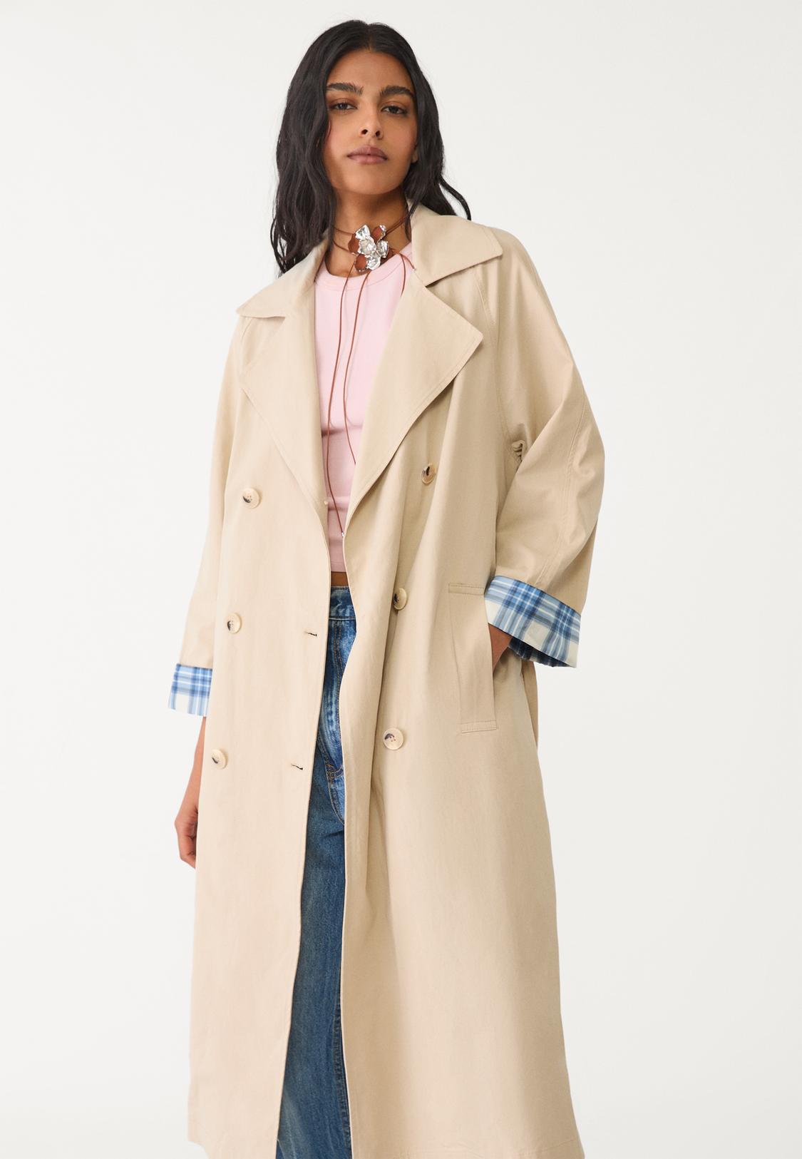 Stradivarius Vest Carreaux Femme Trench Manteau Ã Carreaux Femme