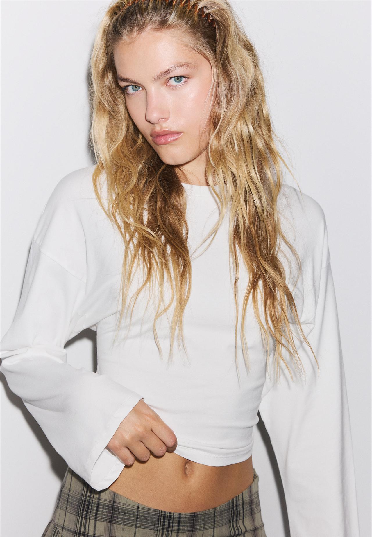 Kimono sleeve top — White