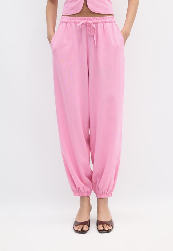 pantaloni da gaucho effetto lino