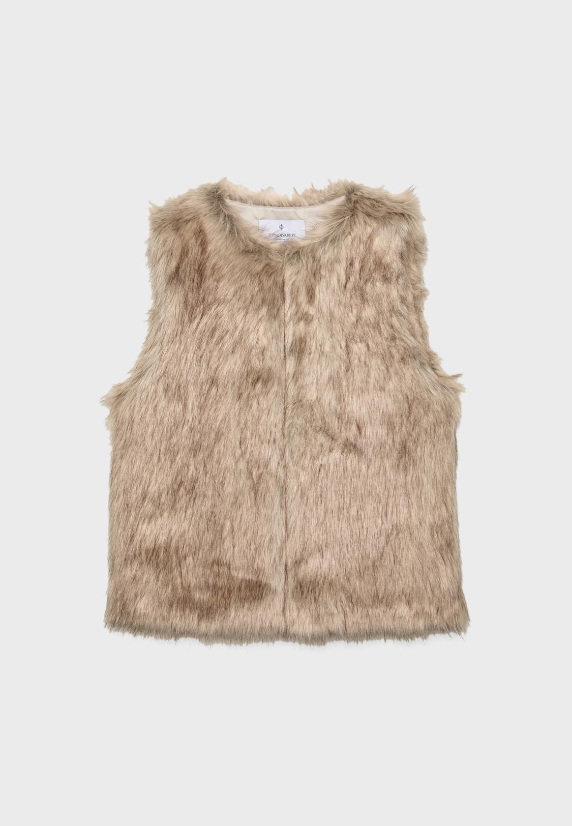 Chaleco Pelo Stradivarius Chaleco Camel Stradivarius Chalecos De