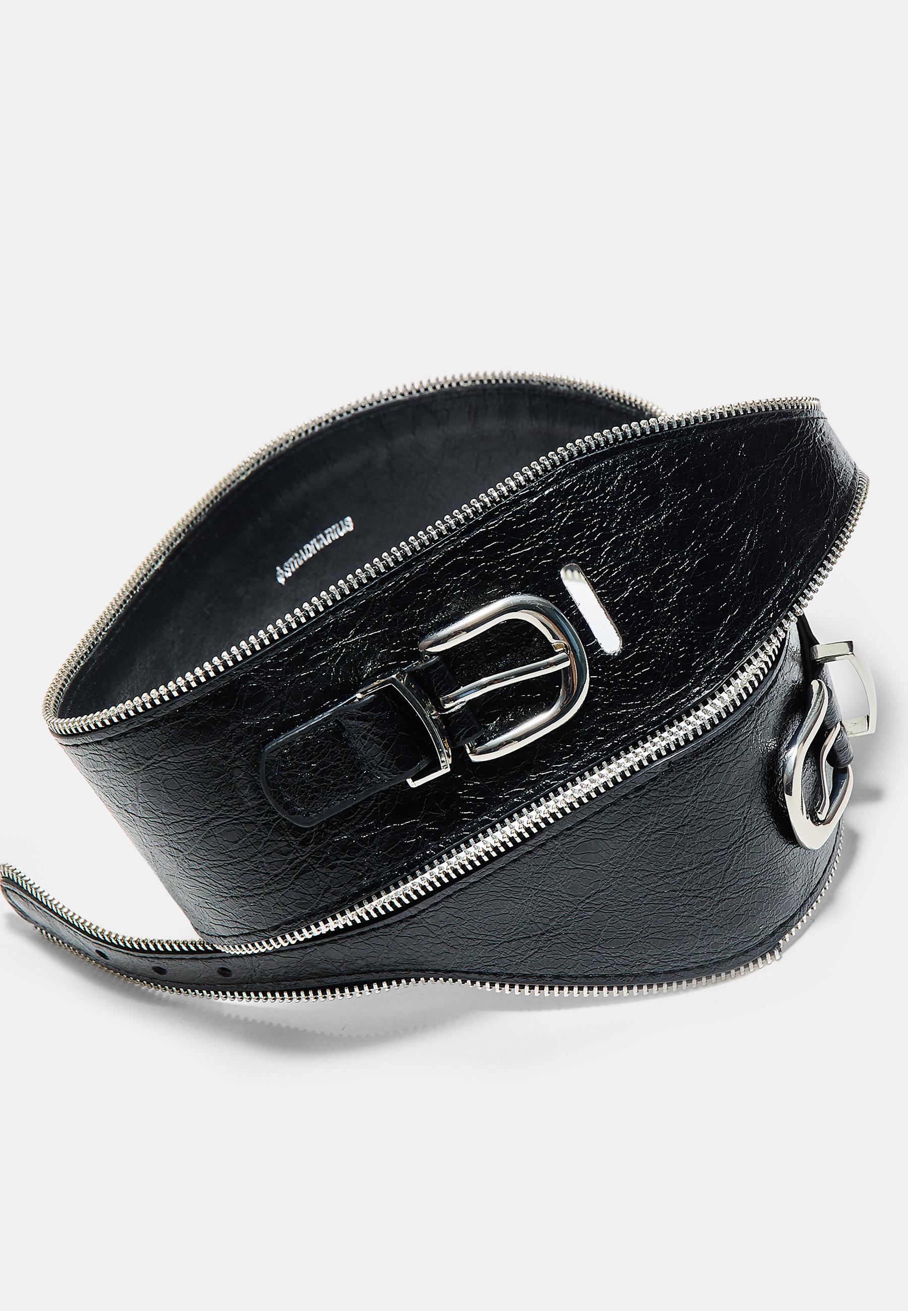 Wide zip-edge belt — Black