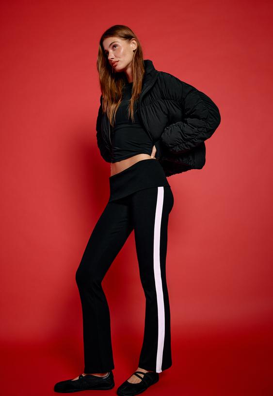 leggings boca de sino com cos dobrado